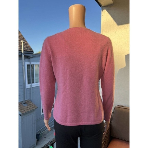 Charter Club Luxury Petite S 100% Cashmere Sweater Pullover Rose Crew Neck Knit - Picture 3 of 5